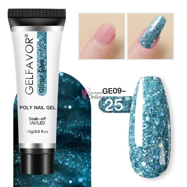 PolyGel UV /LED pentru unghii false GELFAVOR Gel For Nail Extension de 15 ml - GE0903 Soft Pink